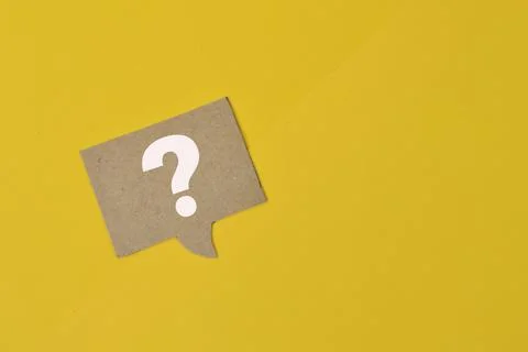 Question mark drawn on memo note. Stock-Fotos