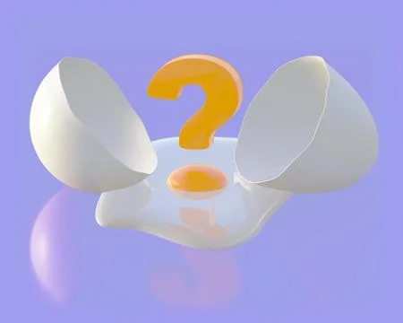 A question mark from an egg shell Stock Illustration