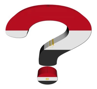 Question mark with Egyptian flag illustration Stock Illustration