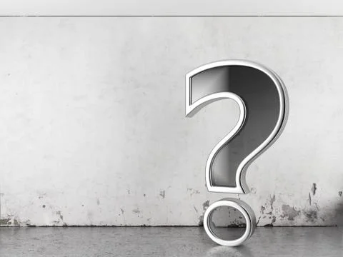 Question mark in a empty room Illustration