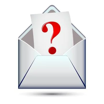 Question mark in envelope Stock-Illustration
