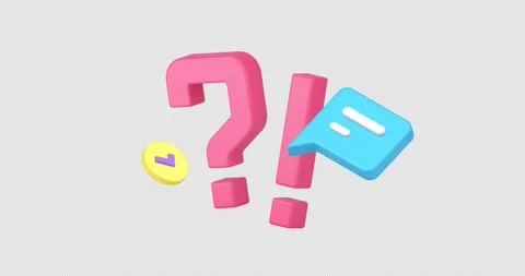 Question mark exclamation point 3d icon animation with alpha channel Stock Footage 276414684