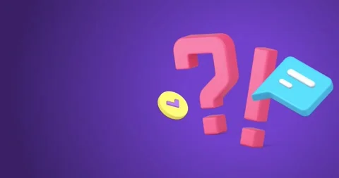 Question mark exclamation point communication 3d icon animation Stock Footage 276410018