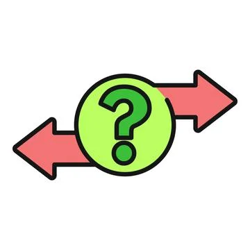 Question mark expressing choices and making a decision Stock Illustration