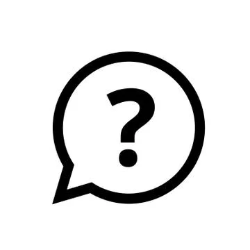 Question mark FAQ bubble button vector icon Illustrazione stock