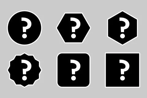 Question mark, FAQ sign, Help symbol, vector mark symbols. White outline desi Stock Illustration