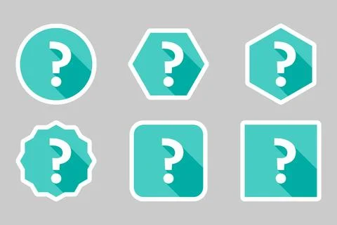 Question mark, FAQ sign, Help symbol, vector mark symbols light blue style. W Stock Illustration