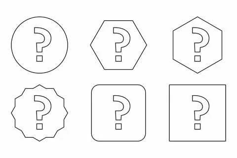 Question mark, FAQ sign, Help symbol, vector mark symbols. Black outline desi Stock Illustration