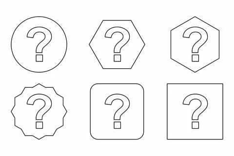 Question mark, FAQ sign, Help symbol, vector mark symbols. Black outline desi Stock Illustration