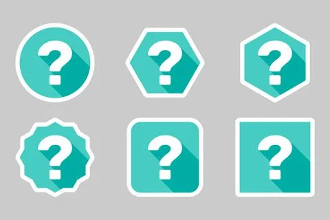 Question mark, FAQ sign, Help symbol, vector mark symbols light blue style. W Illustrazione stock