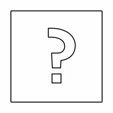 Question mark, FAQ sign, Help symbol, vector mark symbols. Black outline desi Illustrazione stock