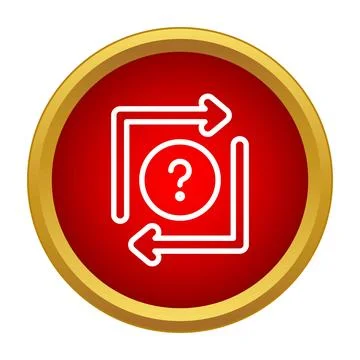 Question mark in feedback loop icon Stock Illustration