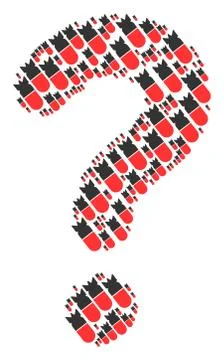 Question Mark Figure of Aviation Bomb Icons Stock Illustration