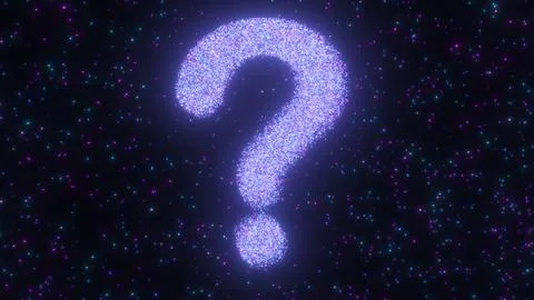 Question Mark Figure Formed From Sparkling Luminous Glow Particles Illustrazione stock