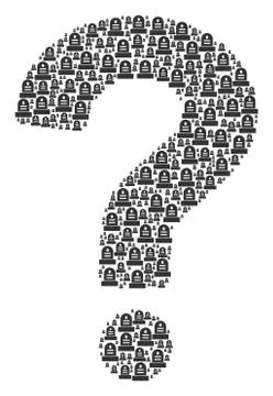 Question Mark Figure of Grave Icons 스톡 일러스트