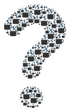 Question Mark Figure of Hot Coffee Cup Icons Illustrazione stock