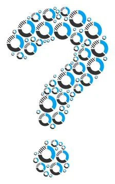 Question Mark Figure of Pie Chart Icons Stock Illustration