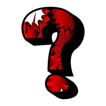 Question mark filled with comic book explosion, background. Stock Illustration