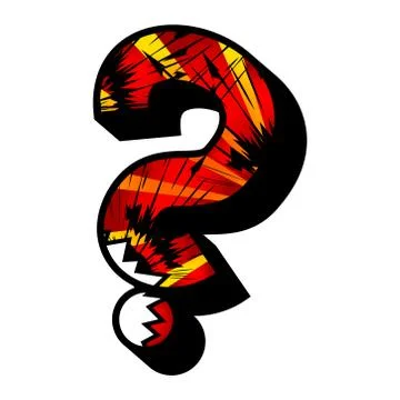 Question mark filled with comic book explosion, background. Stock Illustration