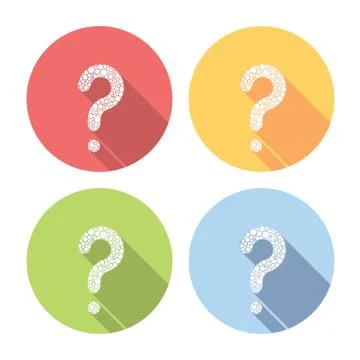 Question Mark Flat Icons Set Illustrazione stock