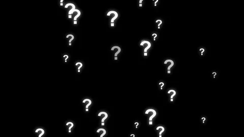 Question mark floating animation isolated on black background Stock Footage 321299053