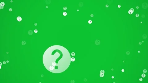 Question mark. Floating white question mark icons on green background Stock Footage 339043453