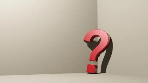 Question mark on floor , 3D render Illustrazione stock