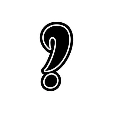 Question mark font decorative hand drawn lettering, vector. Stock Illustration