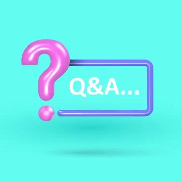 Question mark with frame for text. FAQ and support. Modern inflate style. Vector Illustrazione stock