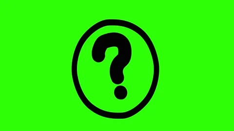 Question Mark Free Hand Drawing on Green Background Stock Footage 165352708