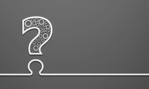 Question mark with gears - Illustration Stock Illustration