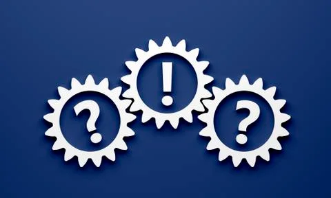 Question mark with gears - Illustration Stock Illustration