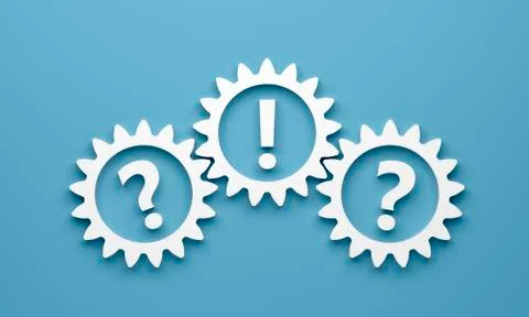 Question mark with gears - Illustration Stock Illustration