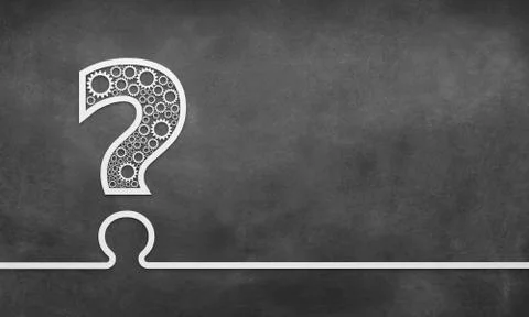 Question mark with gears - Illustration Stock Illustration