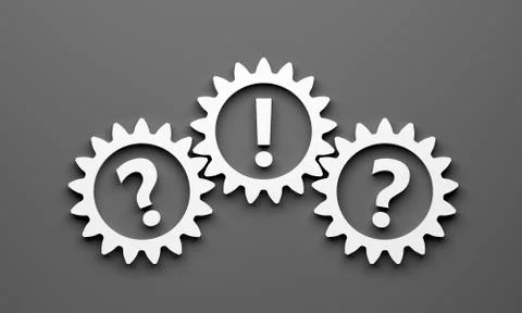Question mark with gears - Illustration 스톡 일러스트