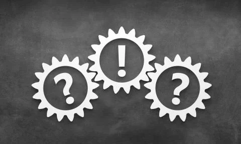 Question mark with gears - Illustration Stock Illustration