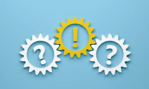 Question mark with gears - Illustration Illustrazione stock