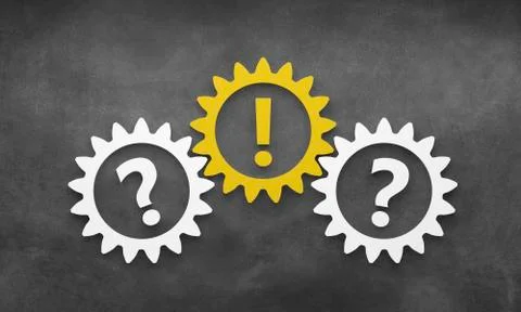 Question mark with gears - Illustration Stock Illustration