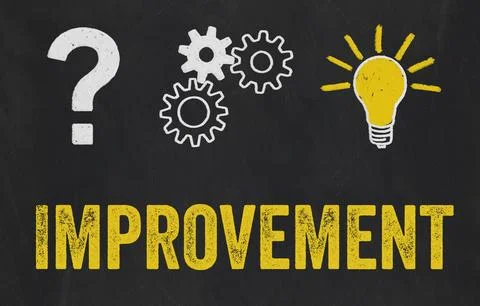Question Mark, Gears, Light Bulb Concept - Improvement 库存照片