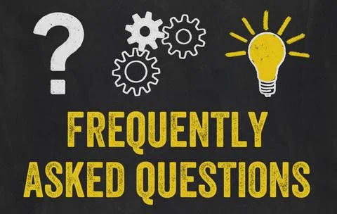 Question Mark, Gears, Light Bulb Concept - Frequently asked questions Ques... Stockfoto's
