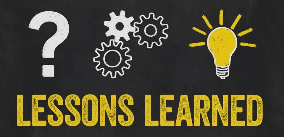 Question Mark, Gears, Light Bulb Concept - Lessons learned Question Mark, ... Stock Photos