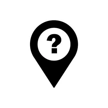 Question mark geo tag outline icon. Symbol, logo illustration for mobile concept Stock Illustration