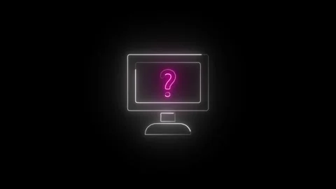 Question mark with glowing computer icon. Stock Footage 277493302
