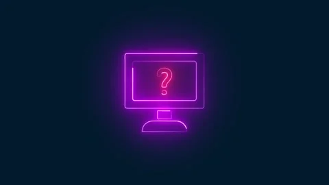Question mark with glowing computer icon. Stock Footage 277493303