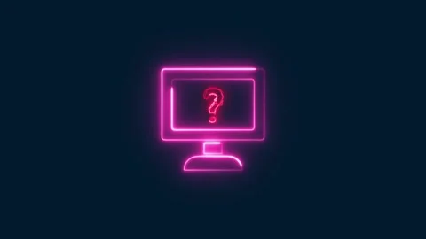 Question mark with glowing computer icon. Stock Footage 277493310