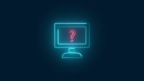 Question mark with glowing computer icon. Stock Footage 277493339