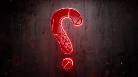 Question mark glows red. Frequently asked questions. Stock Footage 335328717