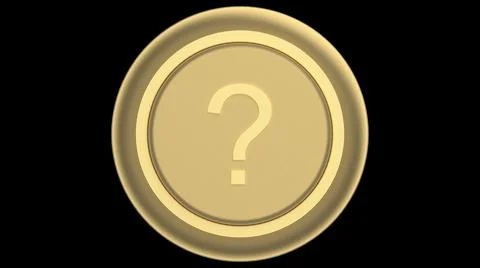 Question mark gold button isolated 3d illustration golden render Stock Illustration