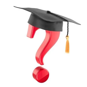 Question mark with graduation hat, 3D rendering Question mark with graduat... Stock Photos