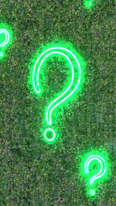 Question mark (?) with grass background, eco text effect. Ecological question. Stock Footage 317617795